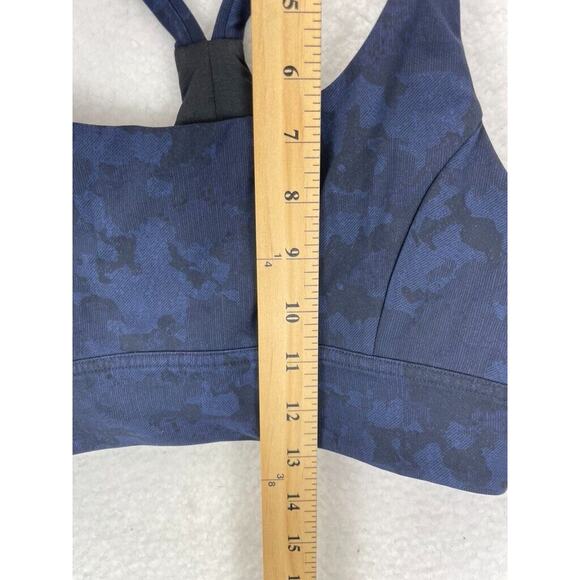 Lululemon Train Times Sports Bra Heathered Navy‎ Blue Mesh Back 8 Camouflage - Picture 3 of 7